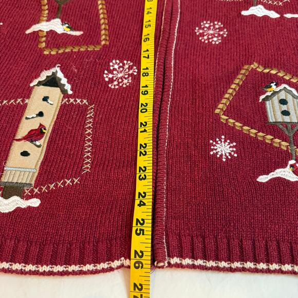 Croft & Barrow Cardigan Zip Sweater GrannyCore Knit Birdhouse XL Womens Winter - Picture 8 of 10